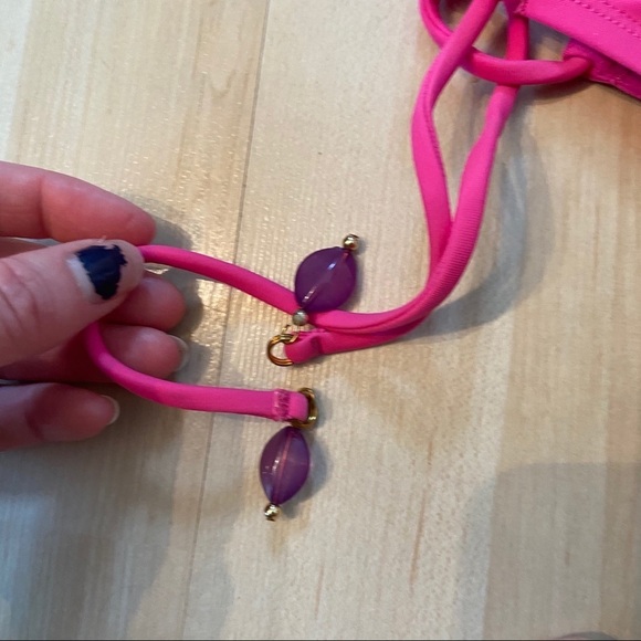 Sofia by Vix women’s beaded pink string bikini in size medium - Picture 4 of 11